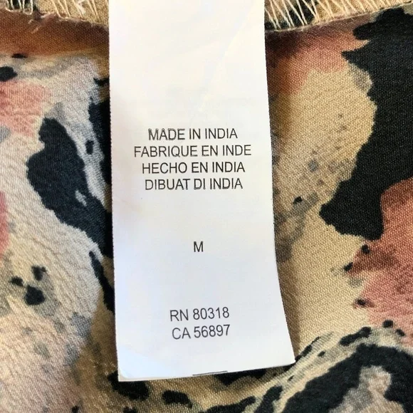 Lucky Brand Floral Sheer Sleeves Tie Top - Picture 3 of 7